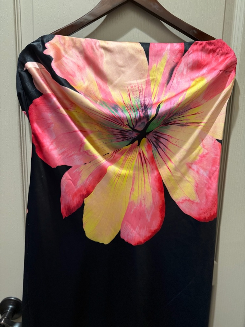 Anthropologie Black Garment with Pink and Coral Accents - Picture 3 of 6